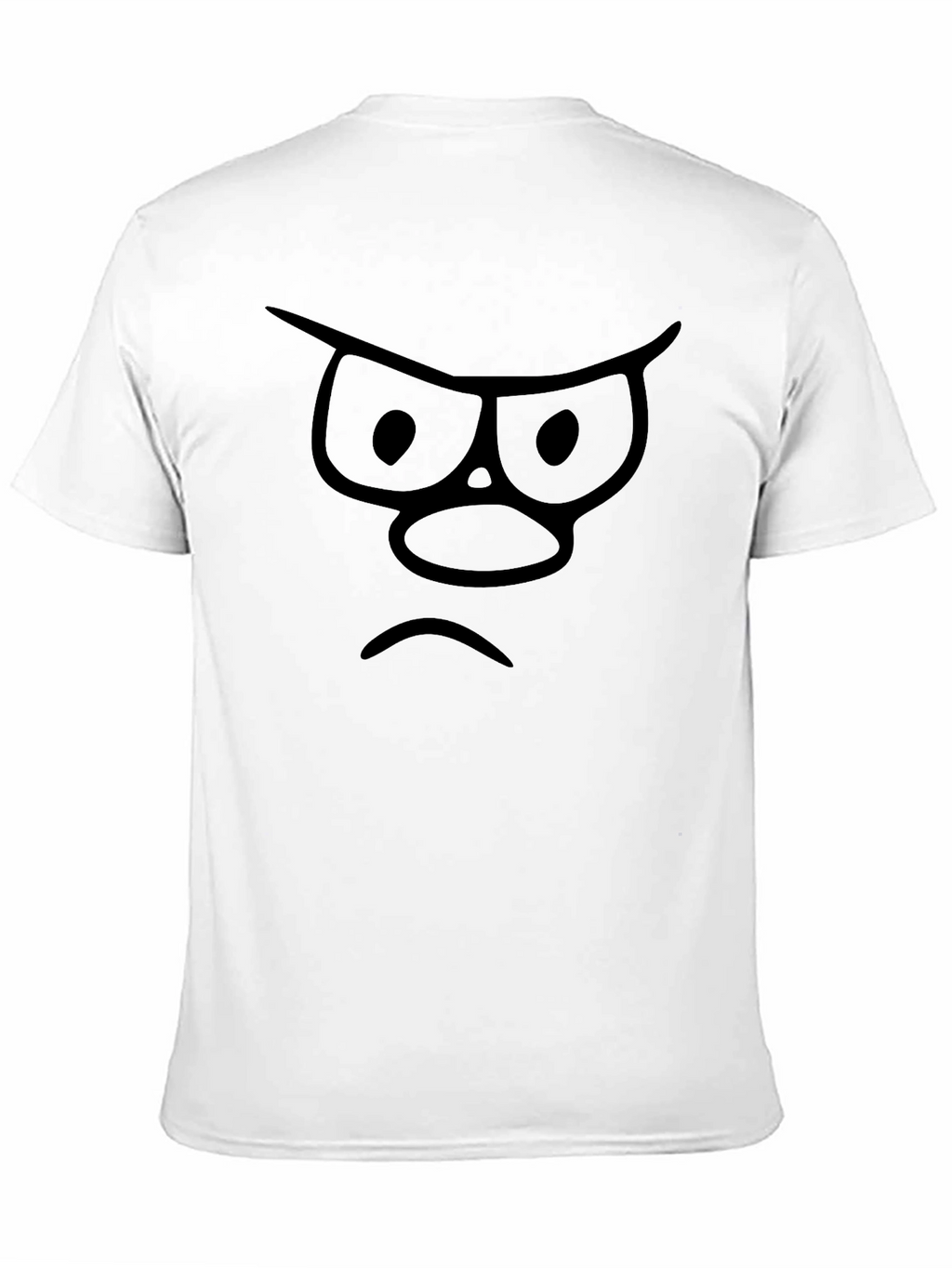 Grumpy Face Graphic T-Shirt - Black Cotton Tee