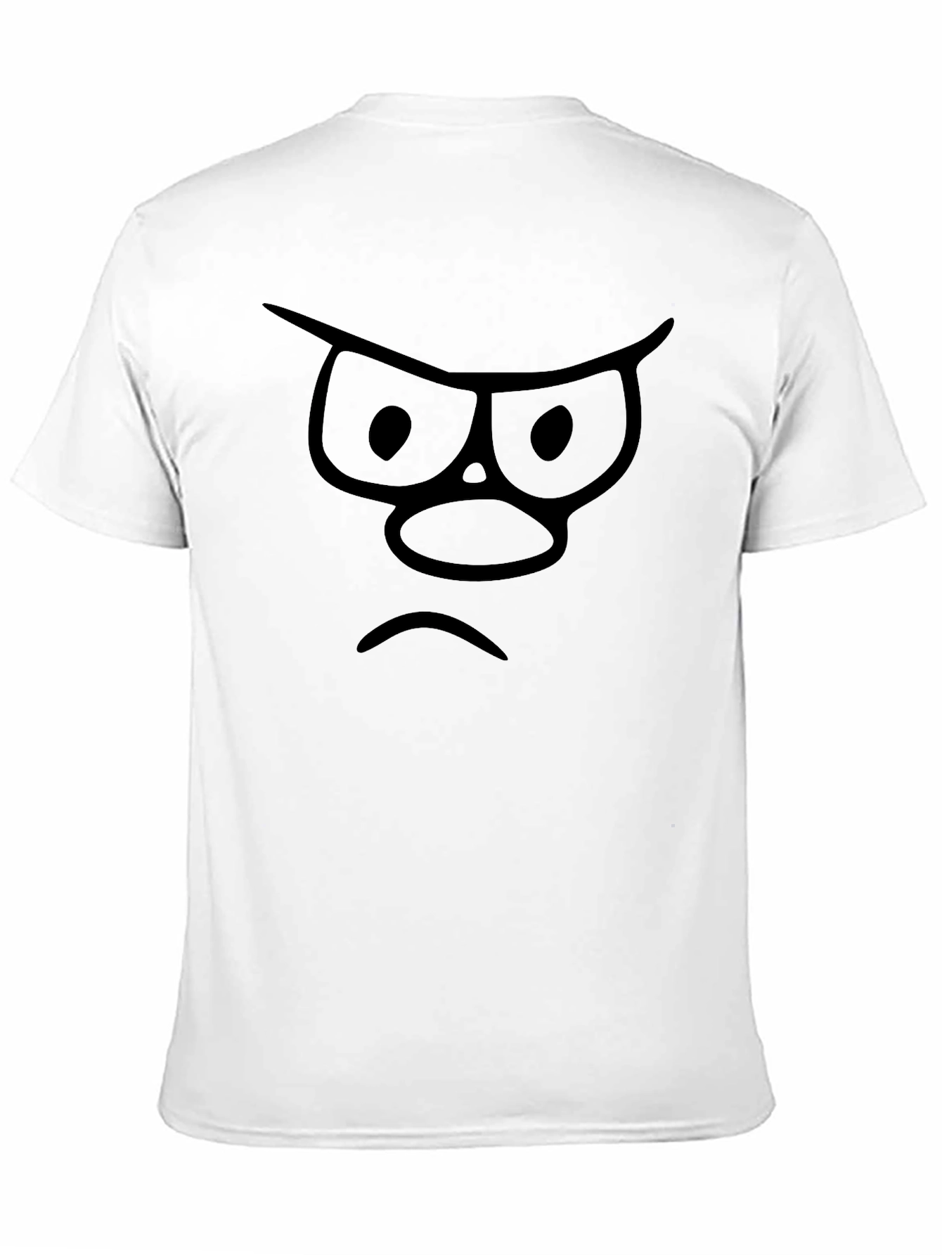 Grumpy Face Graphic T-Shirt - Black Cotton Tee