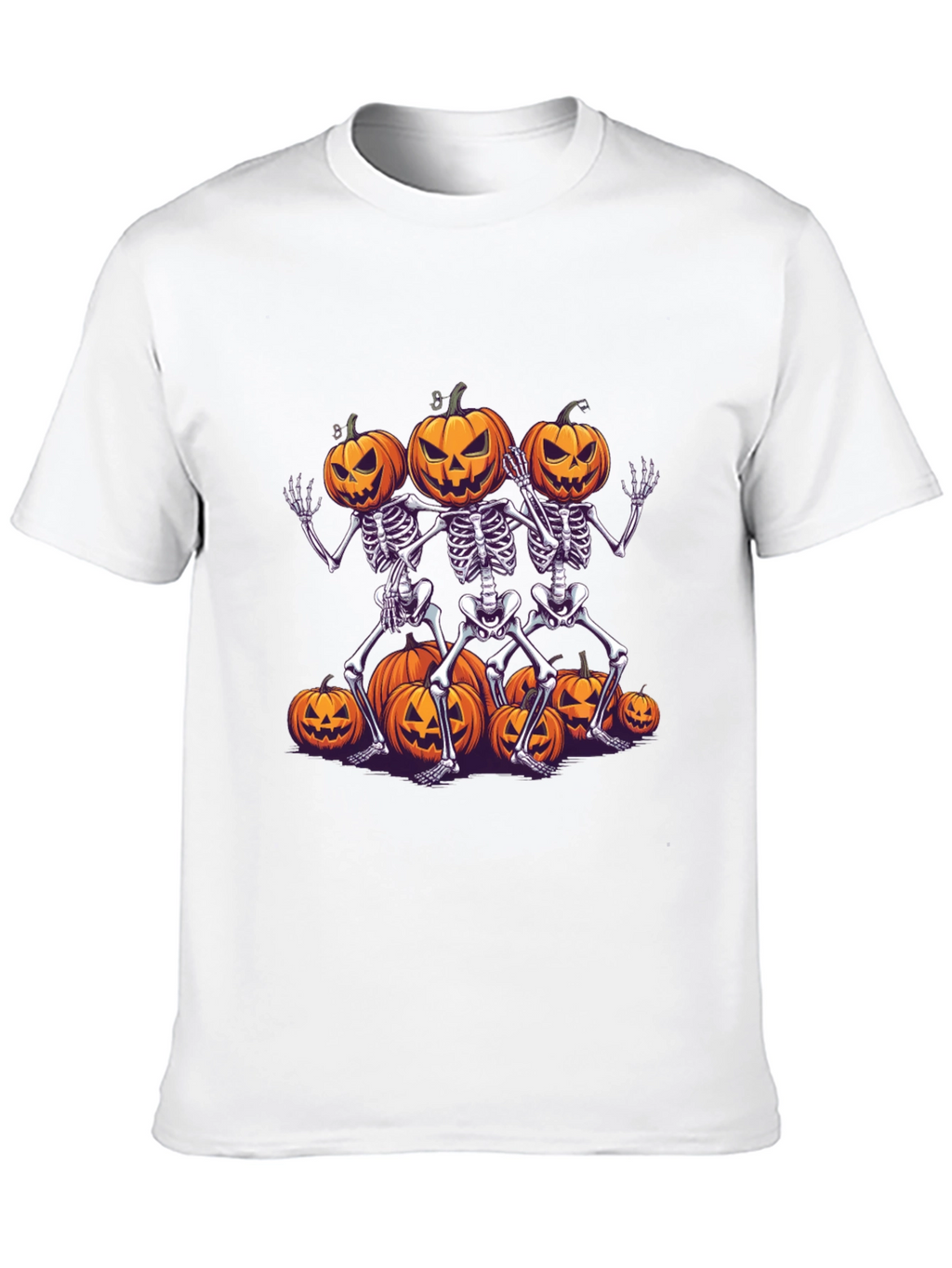 Halloween Skeleton Pumpkin T-Shirt - Spooky Season