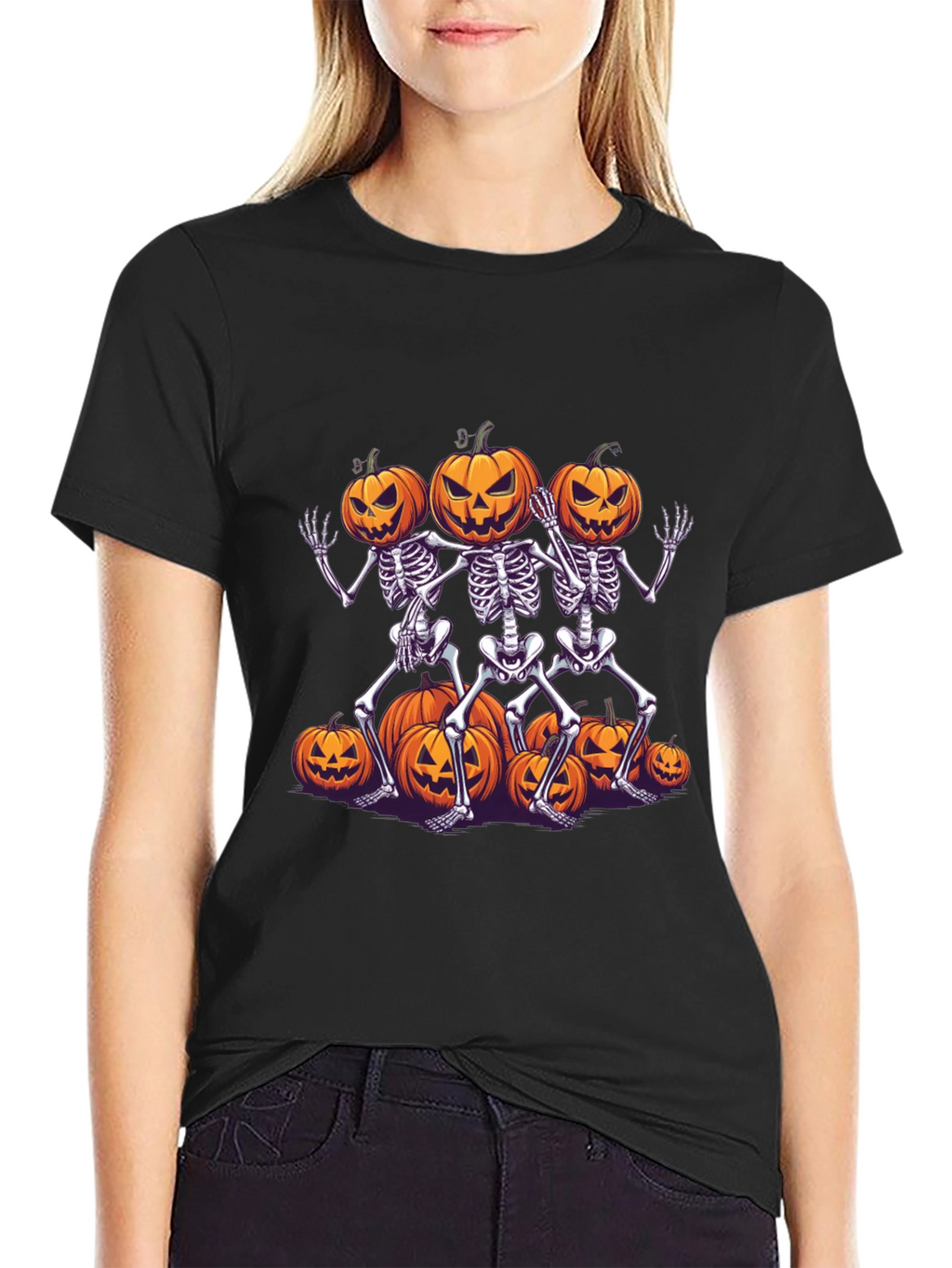 Halloween Skeleton Pumpkin T-Shirt - Spooky Season