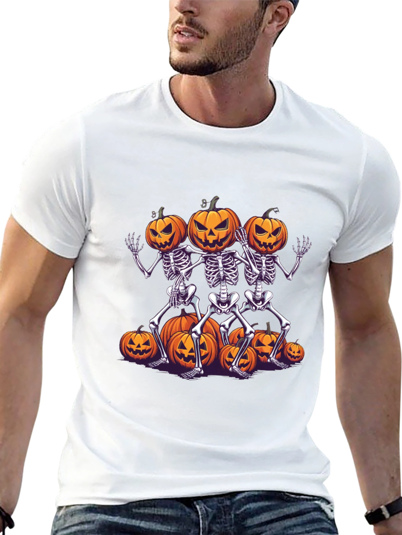 Halloween Skeleton Pumpkin T-Shirt - Spooky Season