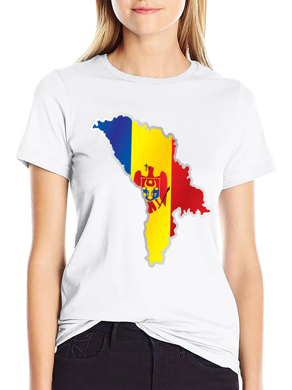 Moldova Flag Map T-Shirt