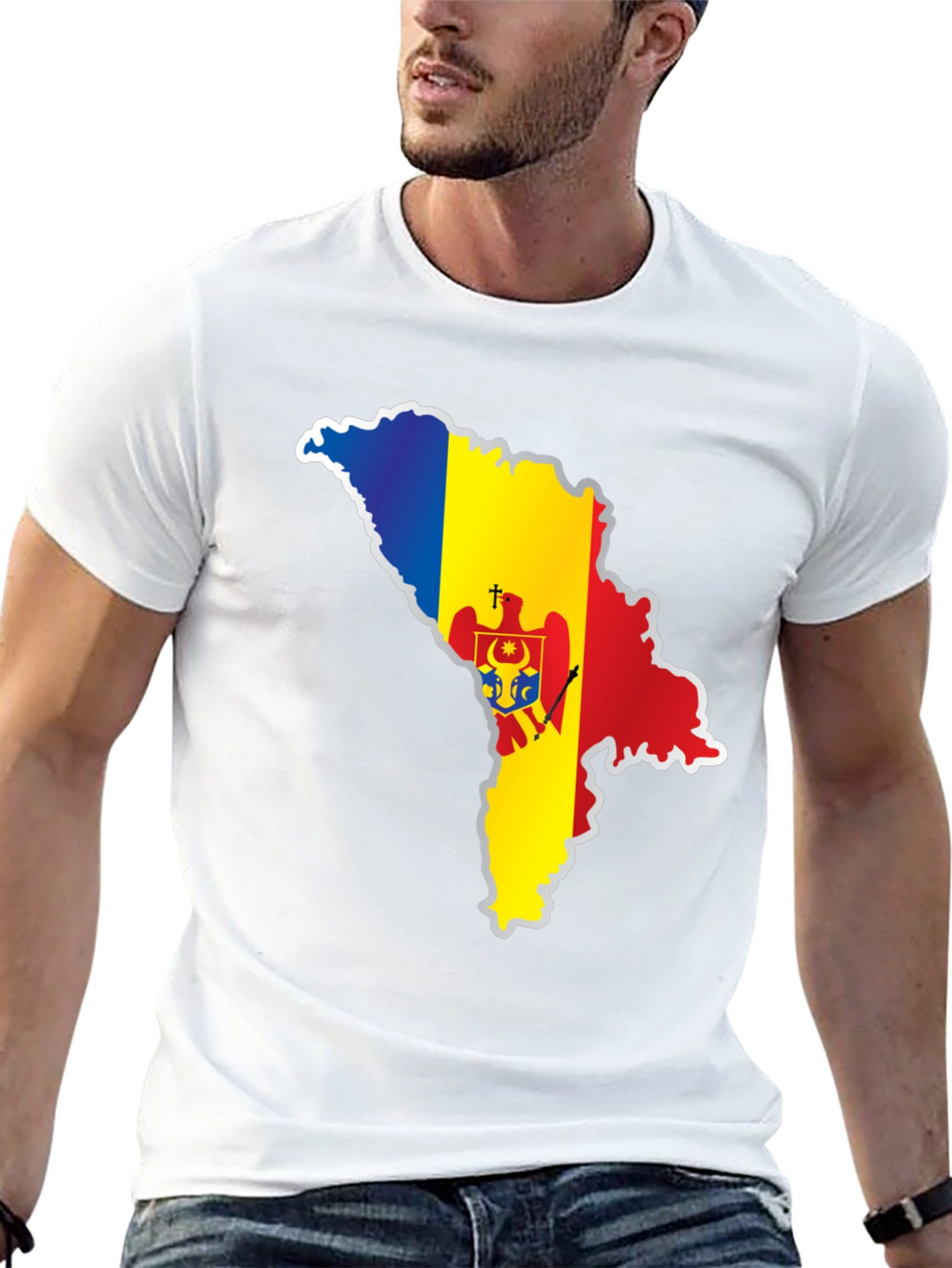 Moldova Flag Map T-Shirt