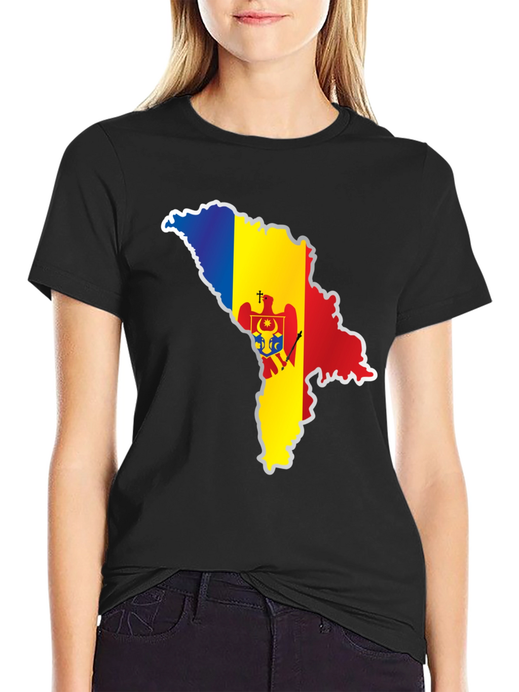 Moldova Flag Map T-Shirt