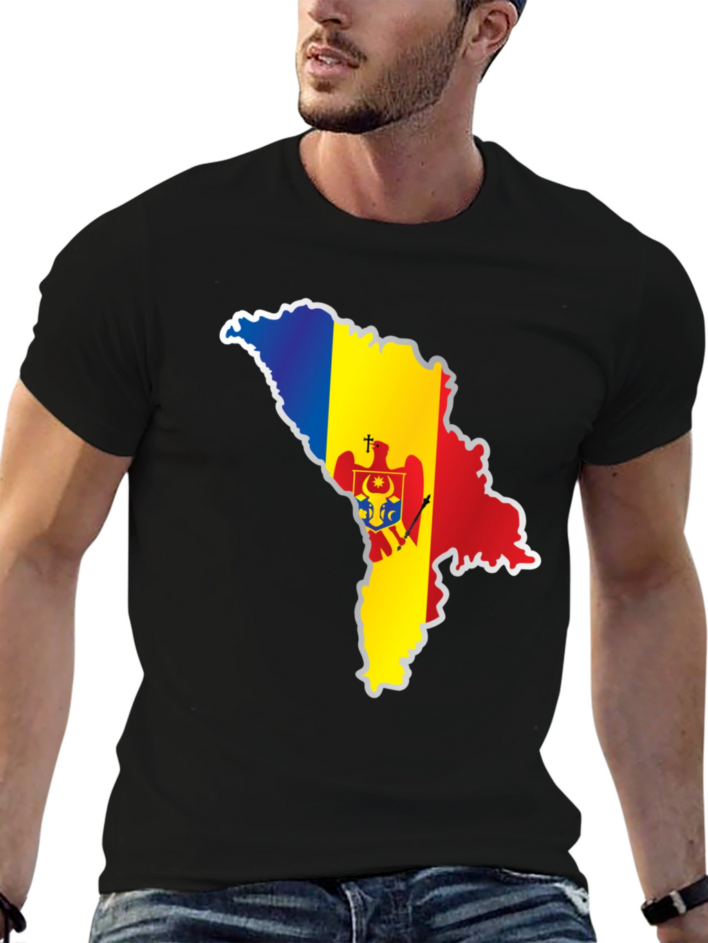 Moldova Flag Map T-Shirt