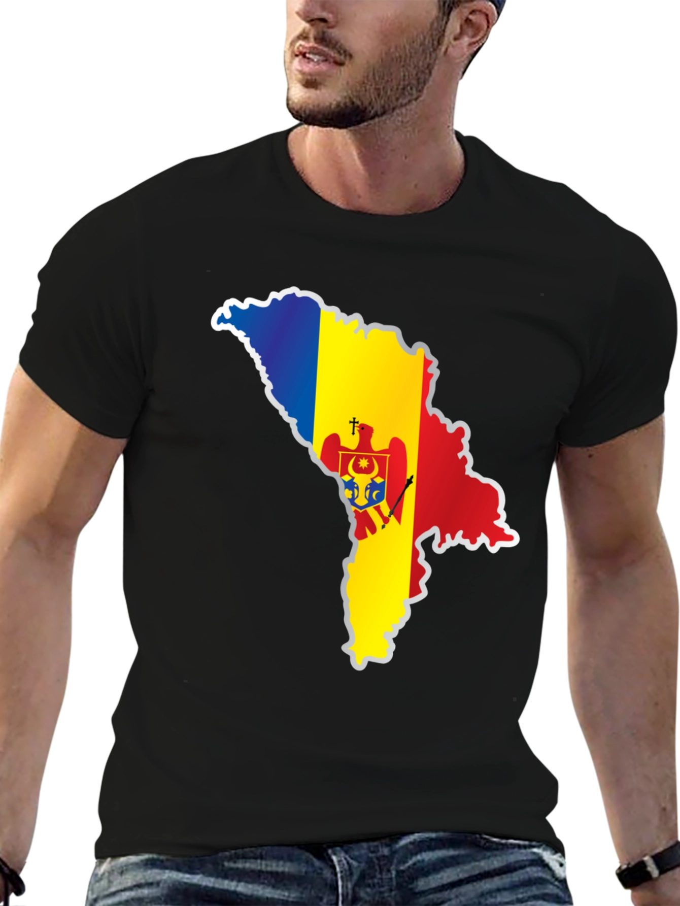 Moldova Flag Map T-Shirt