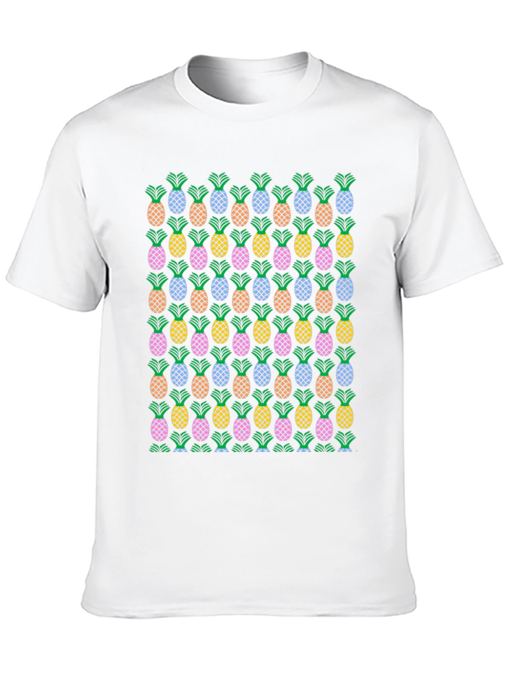 Pineapple Print Crew Neck T-Shirt