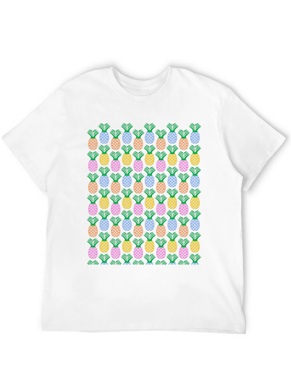 Pineapple Print Crew Neck T-Shirt