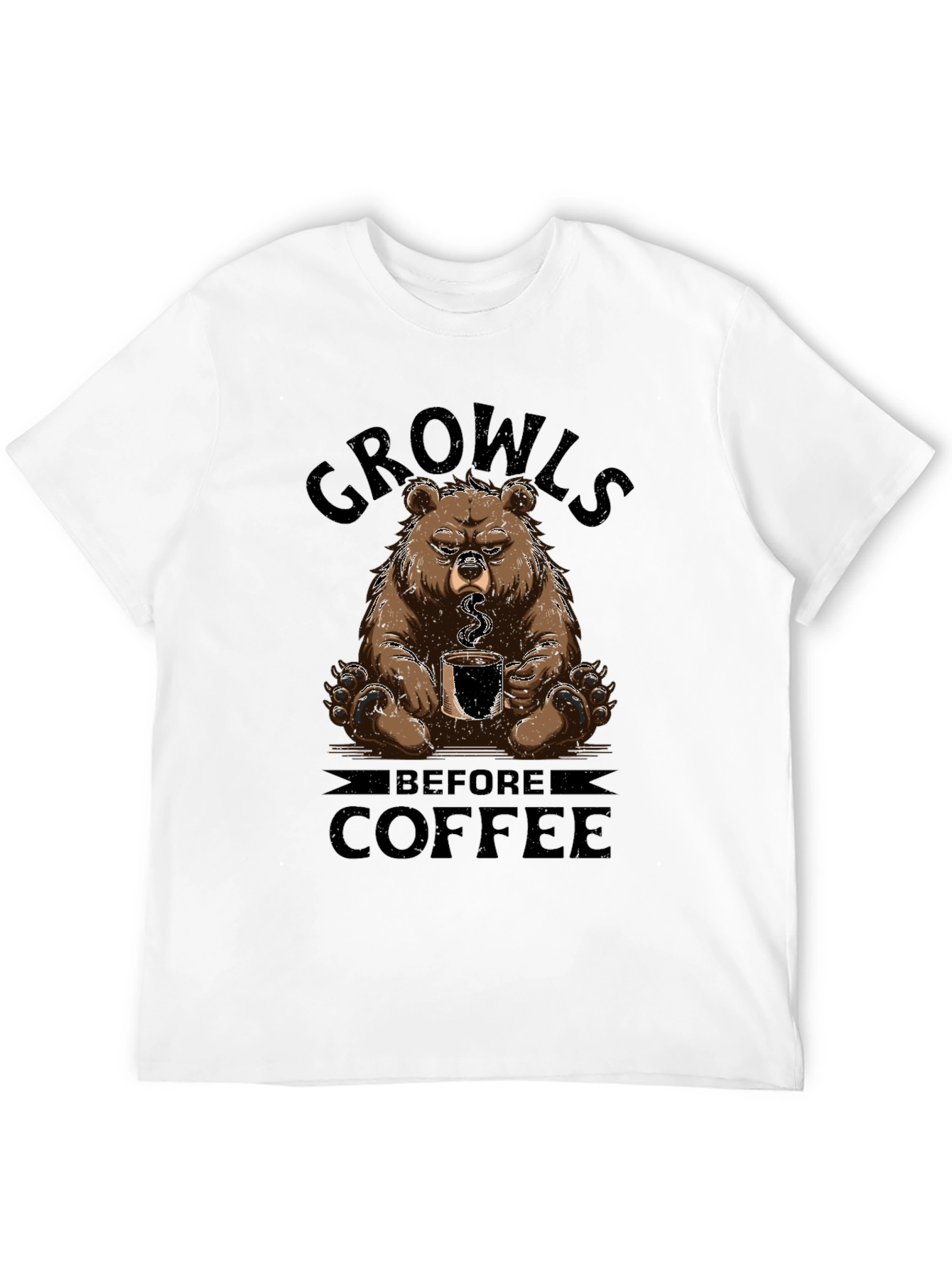 Growls Before Coffee Bear T-Shirt