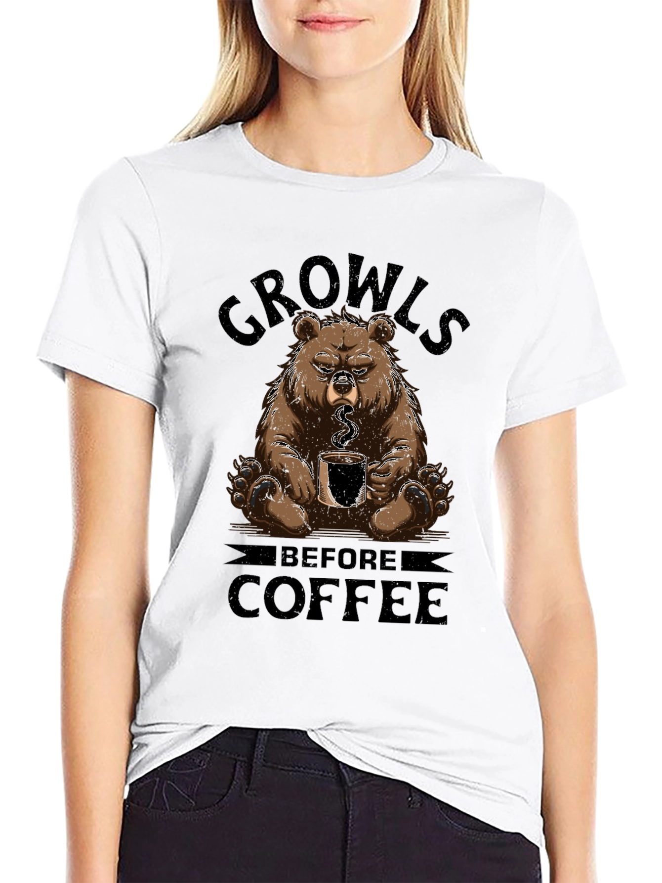 Growls Before Coffee Bear T-Shirt