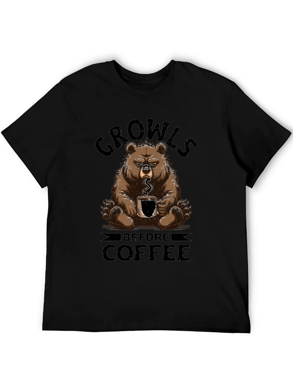 Growls Before Coffee Bear T-Shirt