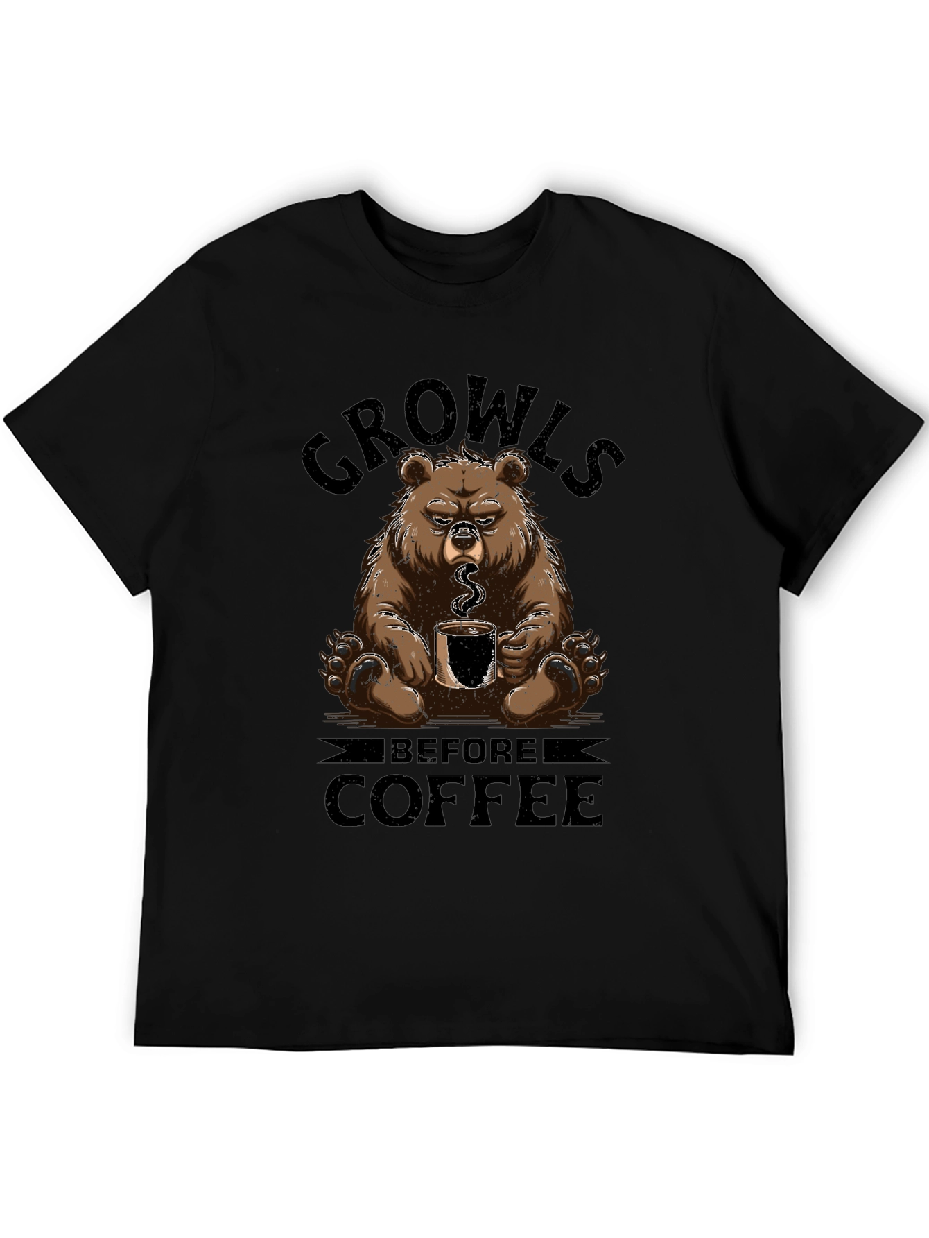 Growls Before Coffee Bear T-Shirt