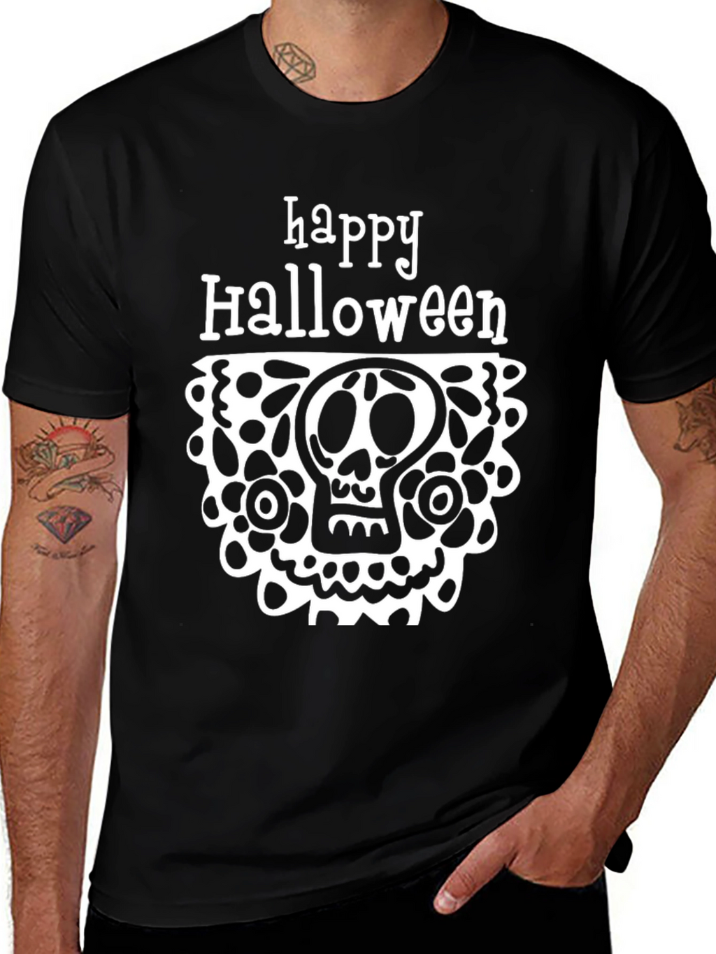 Happy Halloween Skull Graphic Tee