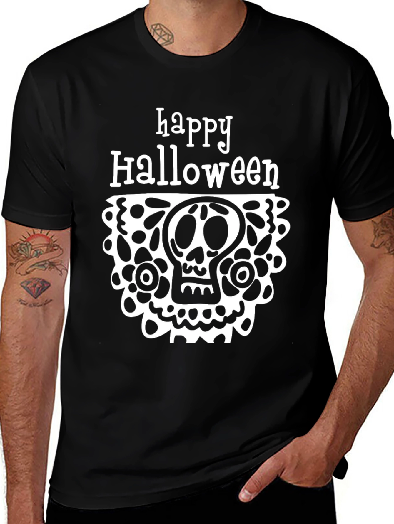 Happy Halloween Skull Graphic Tee