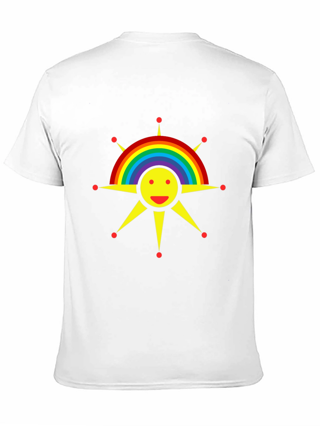Rainbow Sun Graphic Tee - Black Cotton T-Shirt