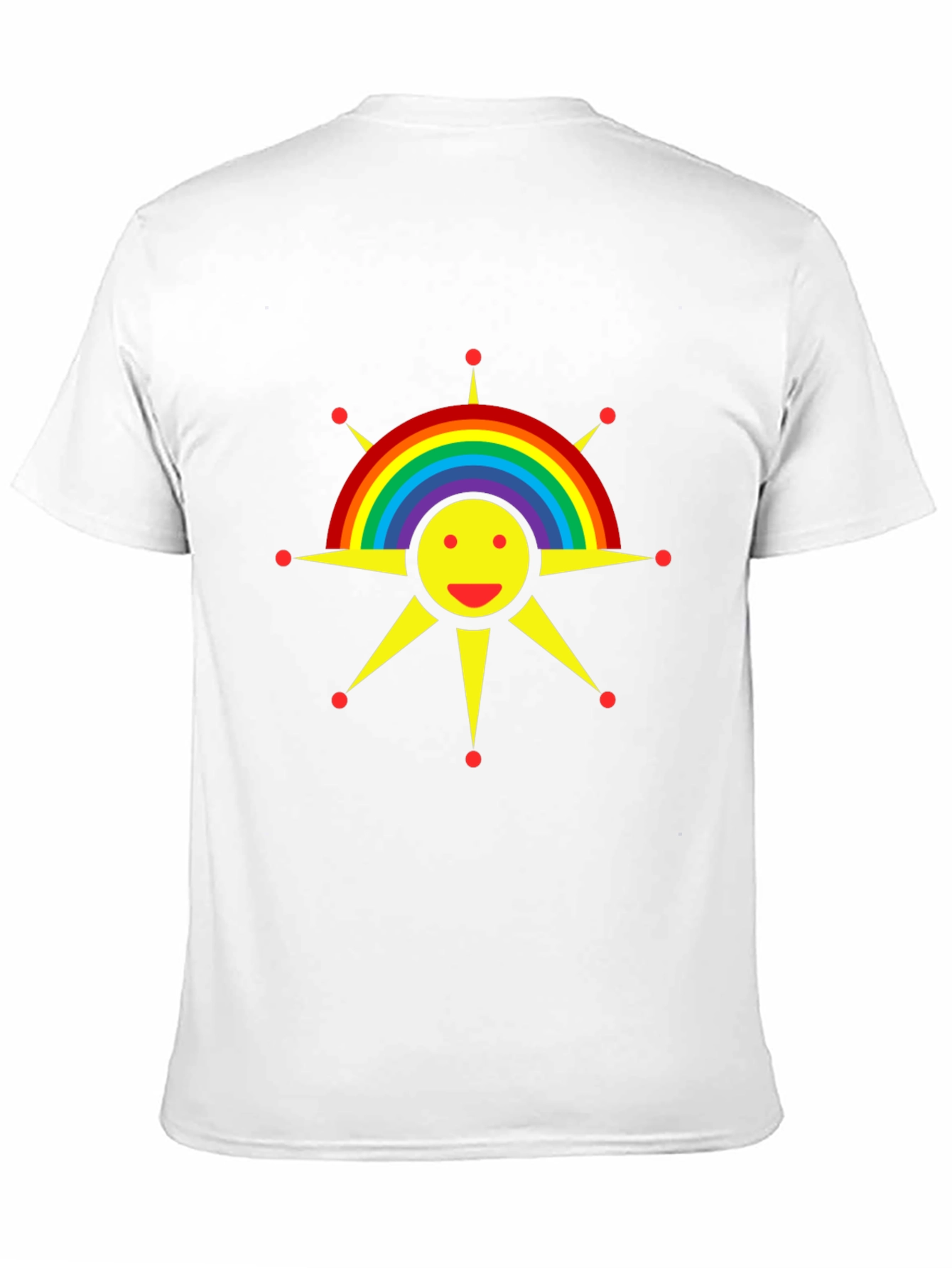 Rainbow Sun Graphic Tee - Black Cotton T-Shirt