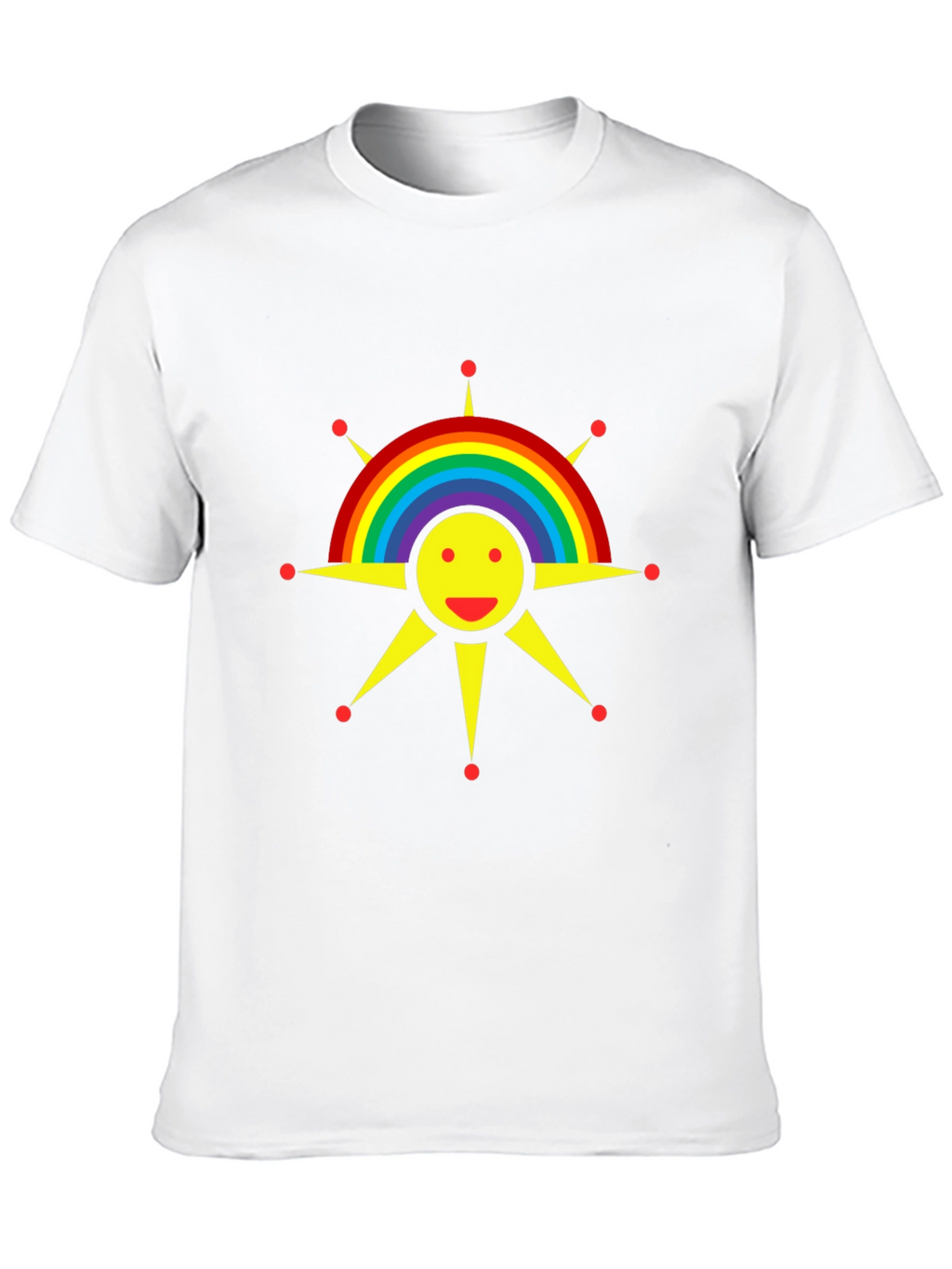 Rainbow Sun Graphic Tee - Black Cotton T-Shirt