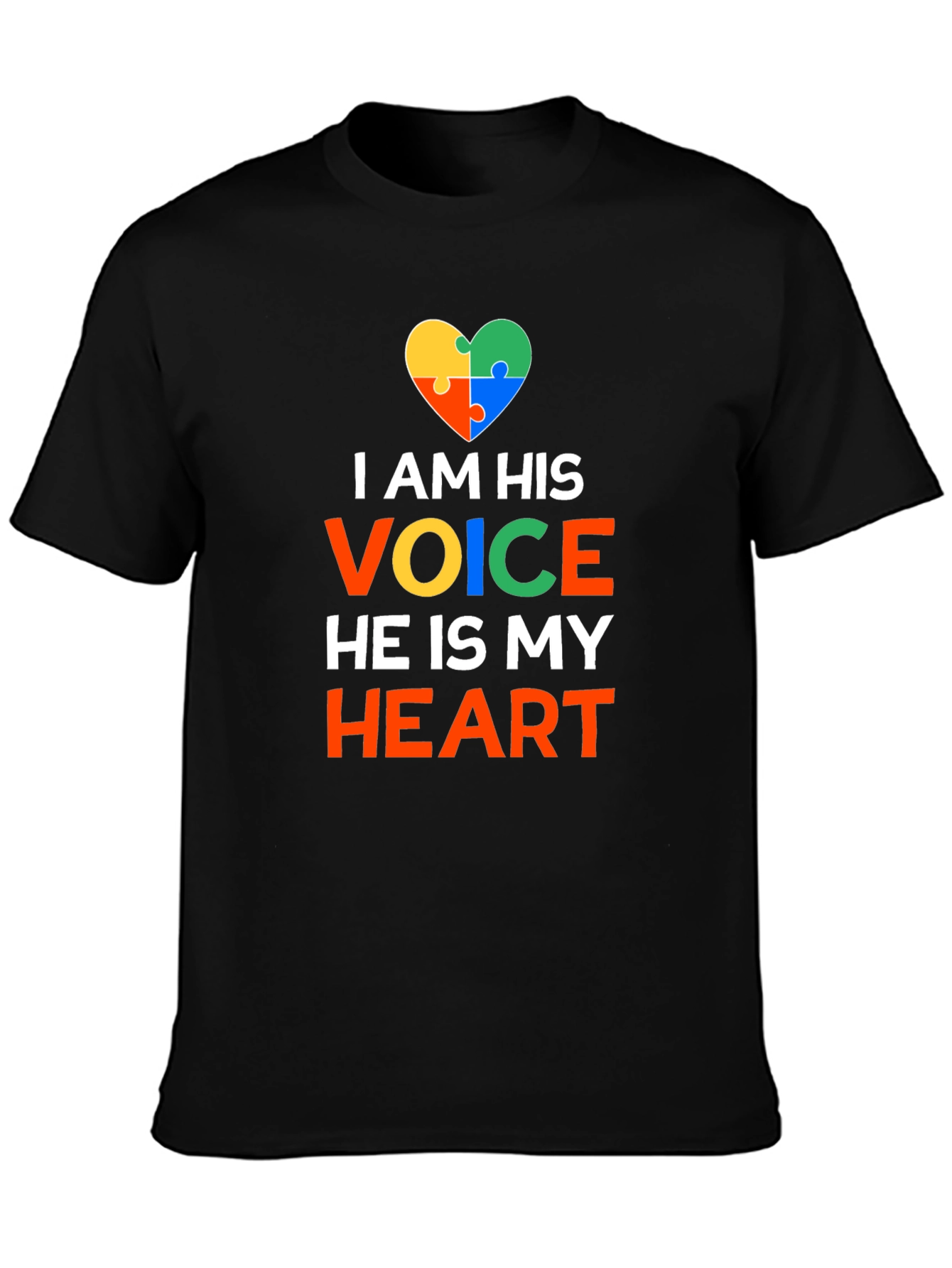 Autism Awareness T-Shirt I AM HIS VOICE HE IS MY HEART