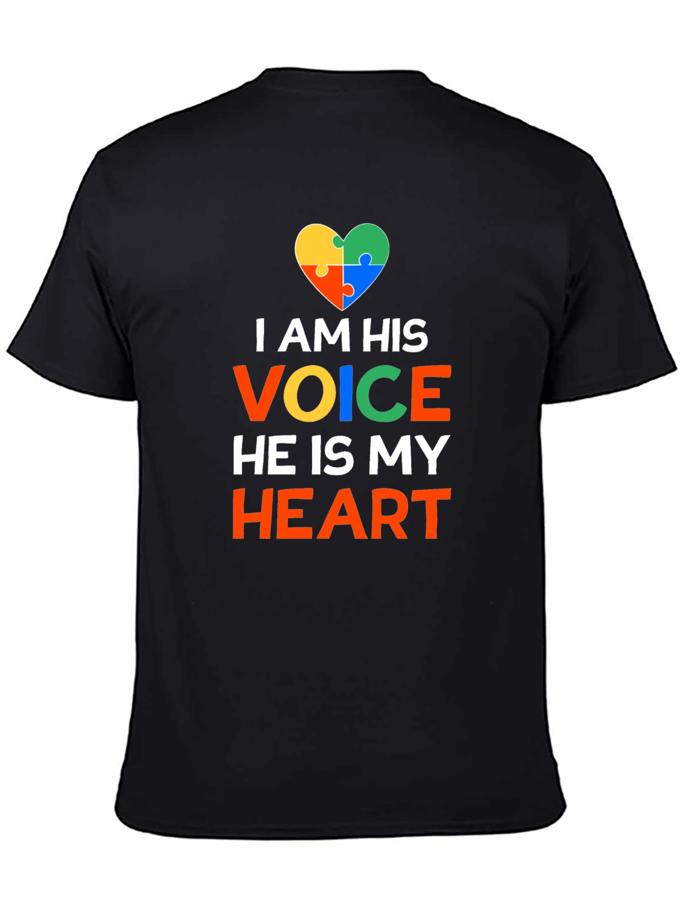Autism Awareness T-Shirt I AM HIS VOICE HE IS MY HEART
