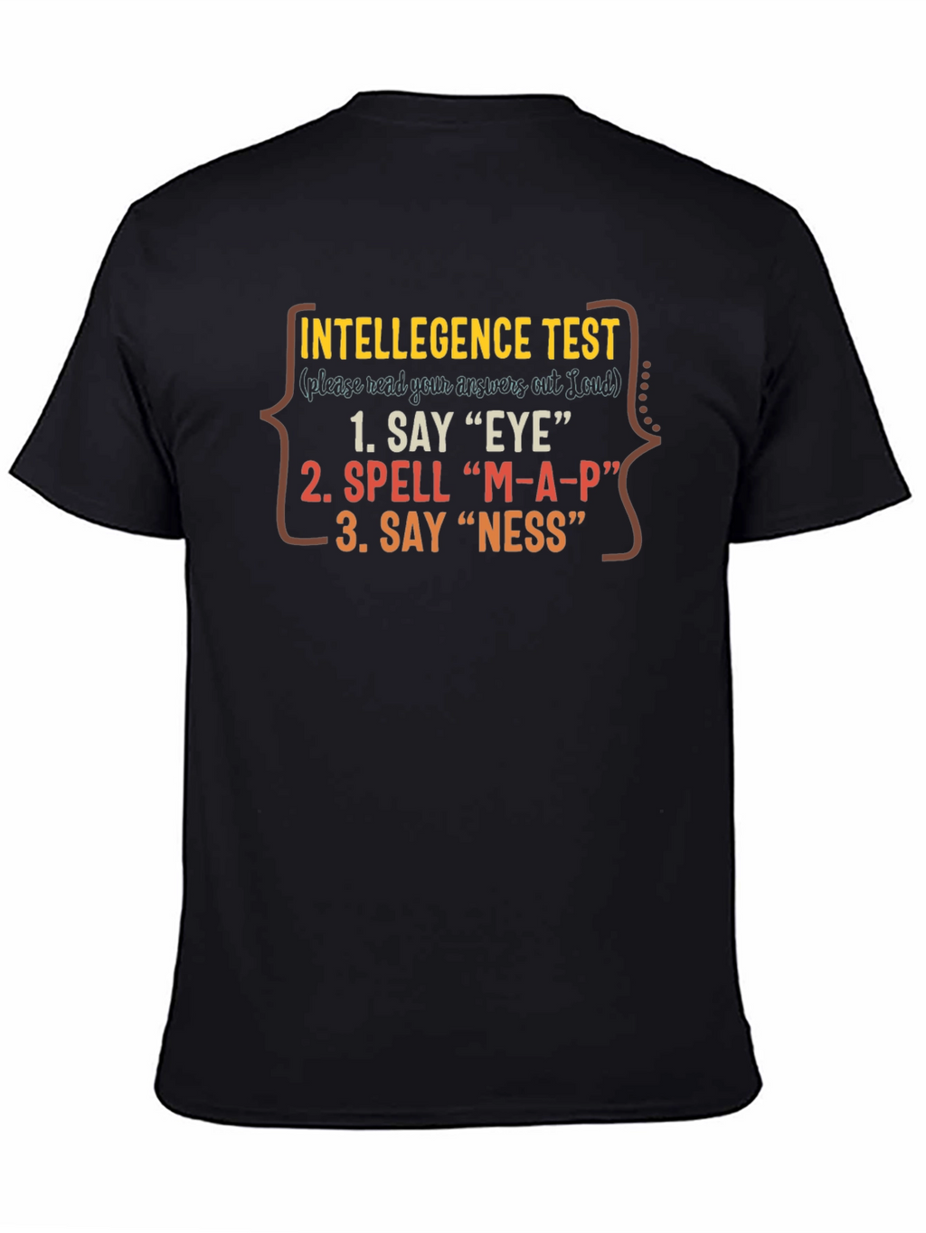 Intelligence Test Funny Black T-Shirt
