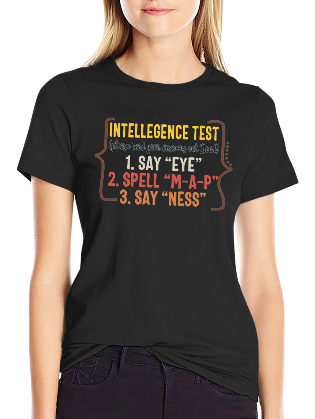 Intelligence Test Funny Black T-Shirt