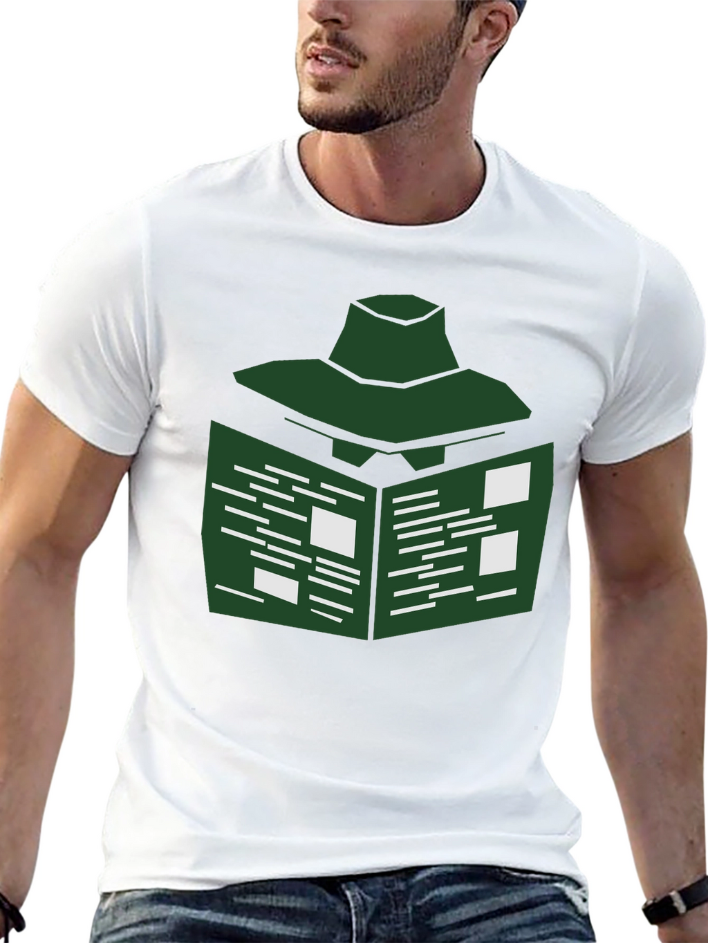 Abstract Green Geometric T-Shirt