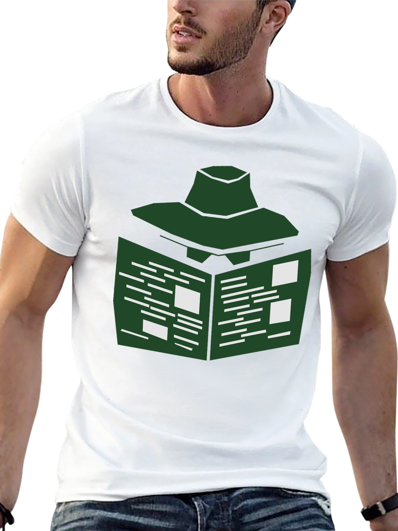 Abstract Green Geometric T-Shirt