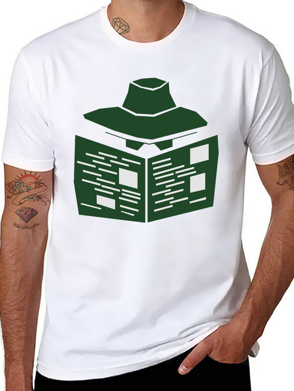 Abstract Green Geometric T-Shirt
