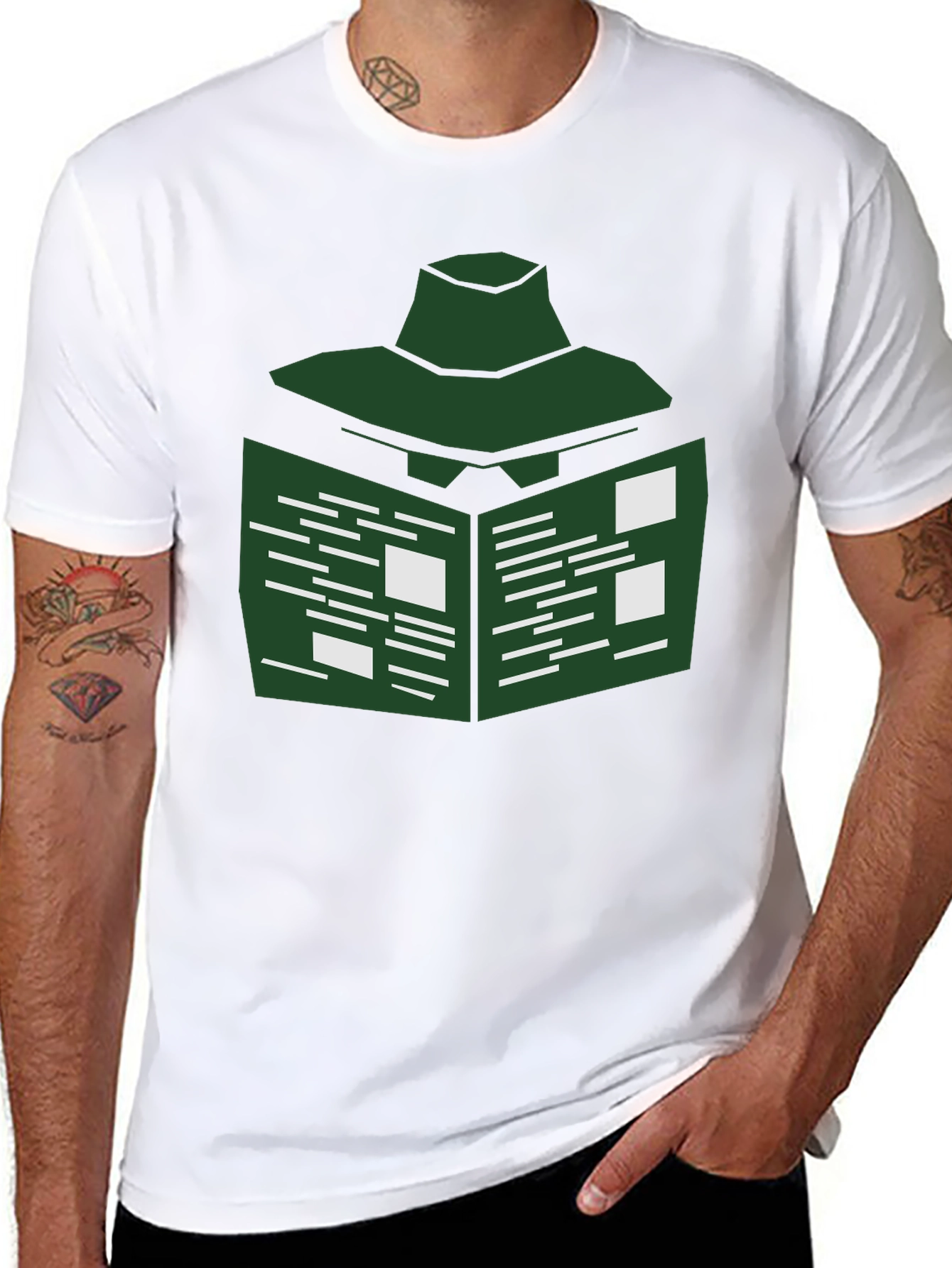 Abstract Green Geometric T-Shirt