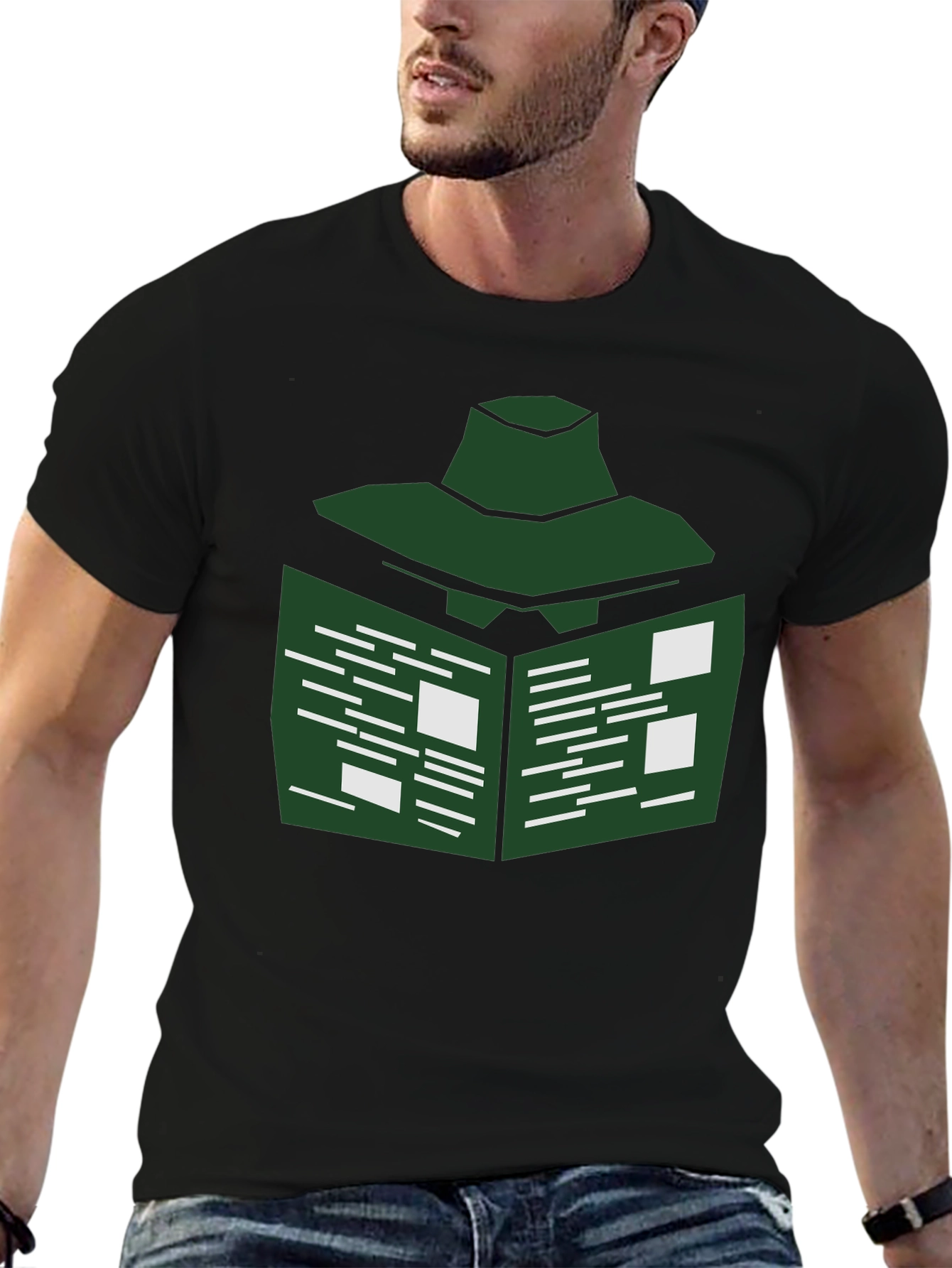 Abstract Green Geometric T-Shirt