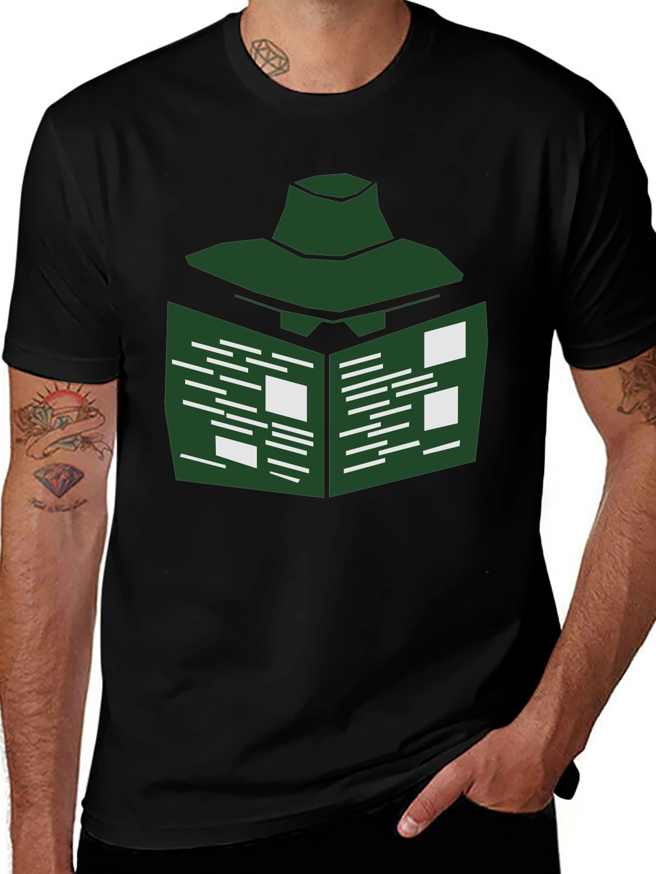 Abstract Green Geometric T-Shirt