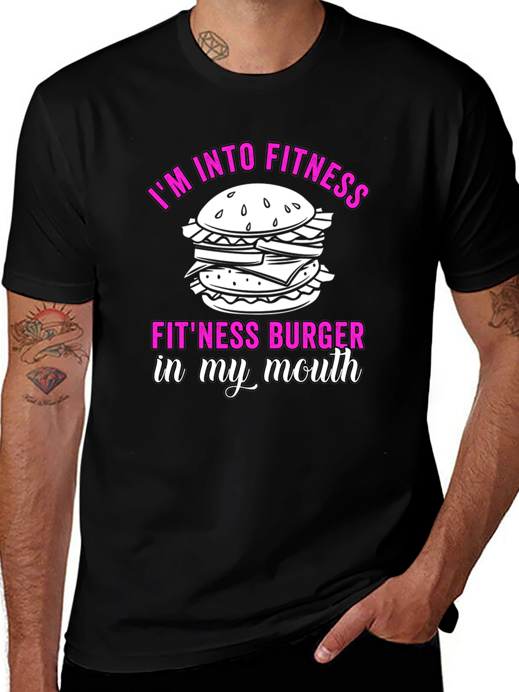 Fitness Burger Graphic T-Shirt - Funny Workout Tee