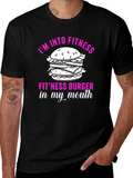 Fitness Burger Graphic T-Shirt - Funny Workout Tee