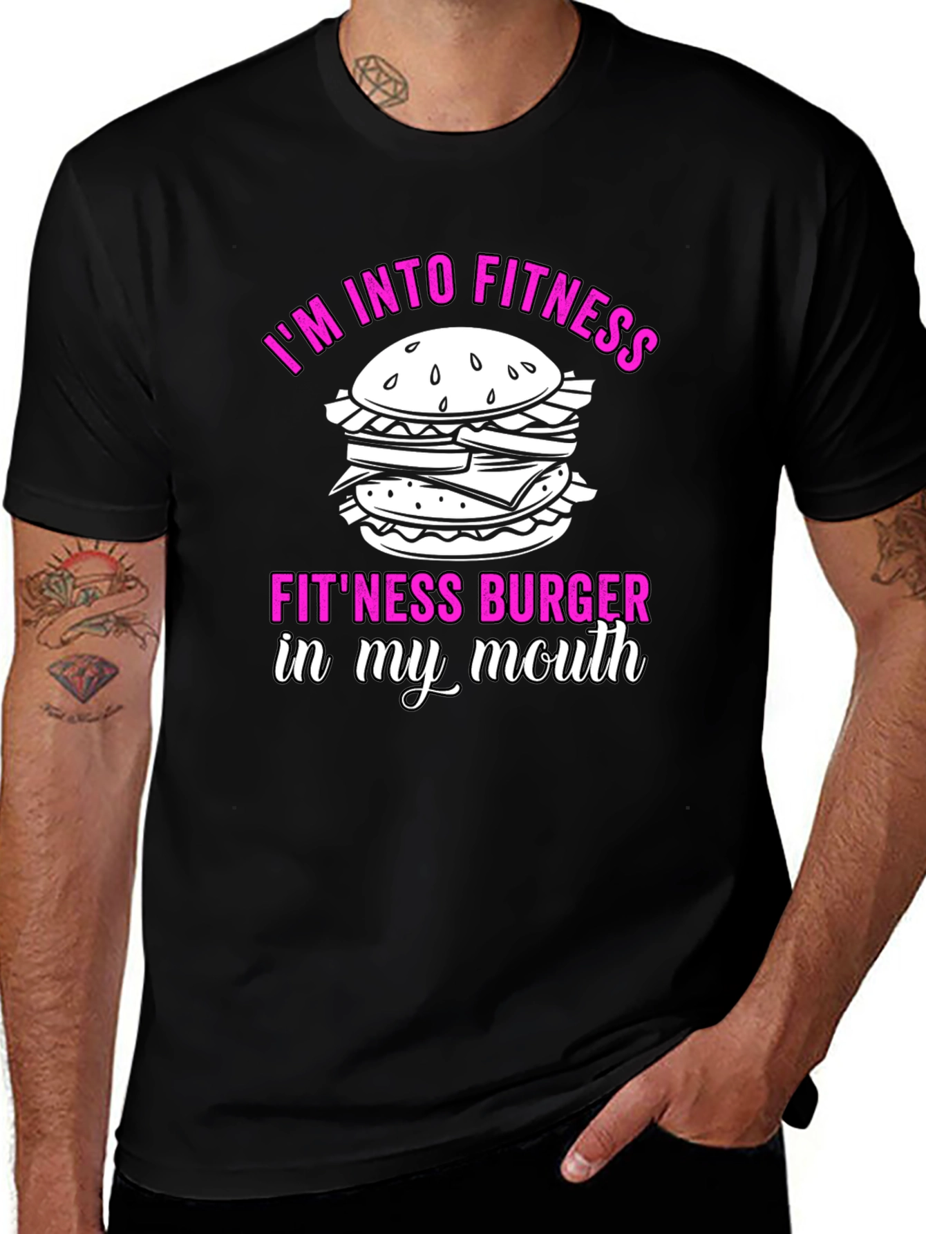 Fitness Burger Graphic T-Shirt - Funny Workout Tee