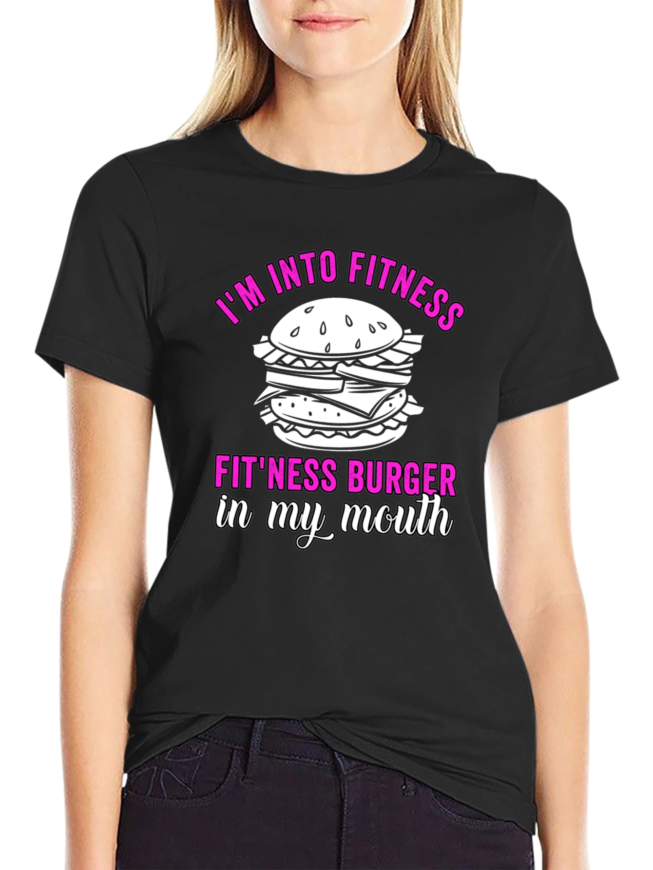 Fitness Burger Graphic T-Shirt - Funny Workout Tee