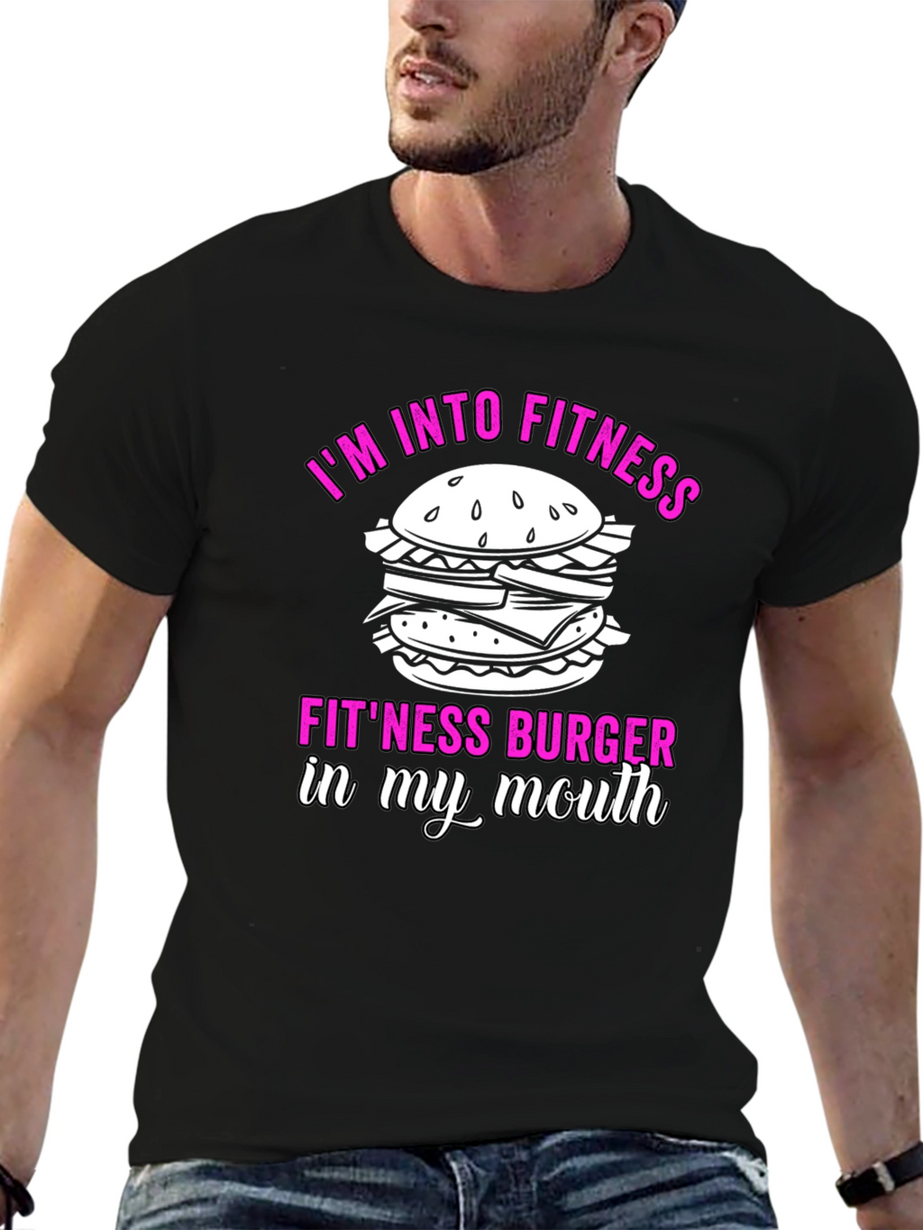 Fitness Burger Graphic T-Shirt - Funny Workout Tee