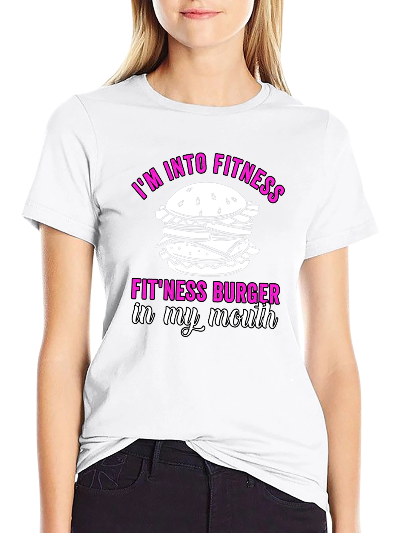 Fitness Burger Graphic T-Shirt - Funny Workout Tee