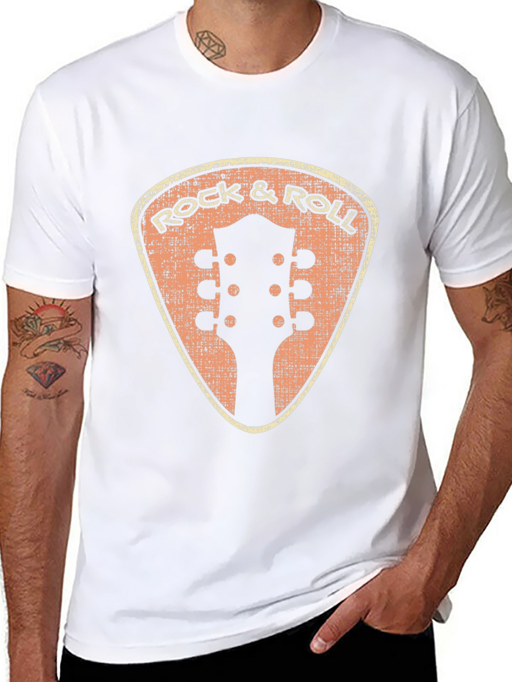 Retro Rock & Roll Guitar Pick T-Shirt