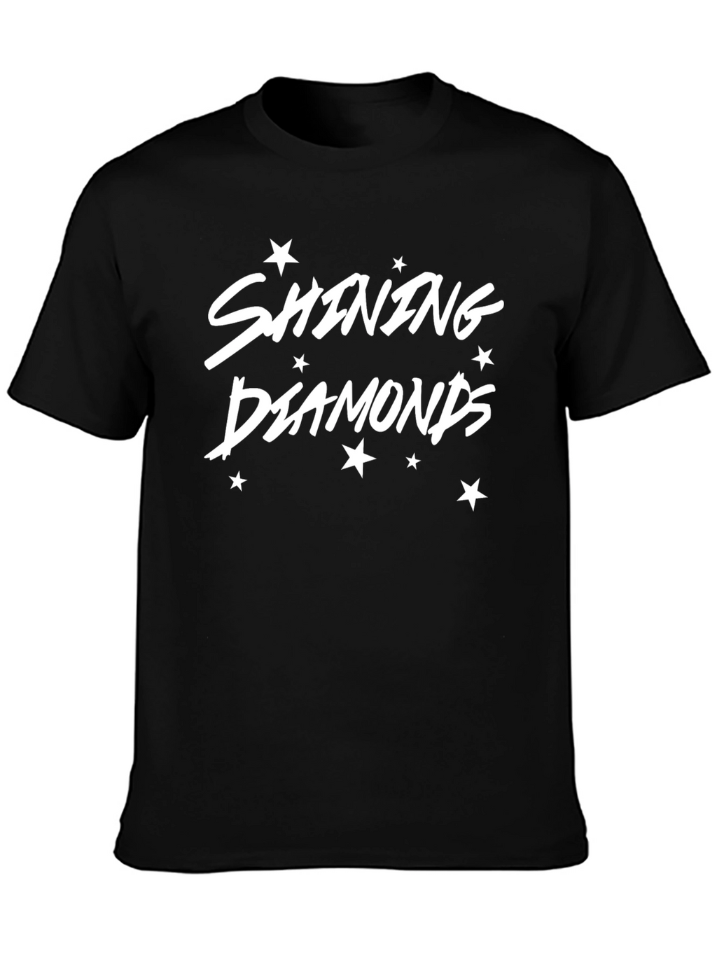 Shining Diamonds Graphic Tee - Stylish Black T-Shirt