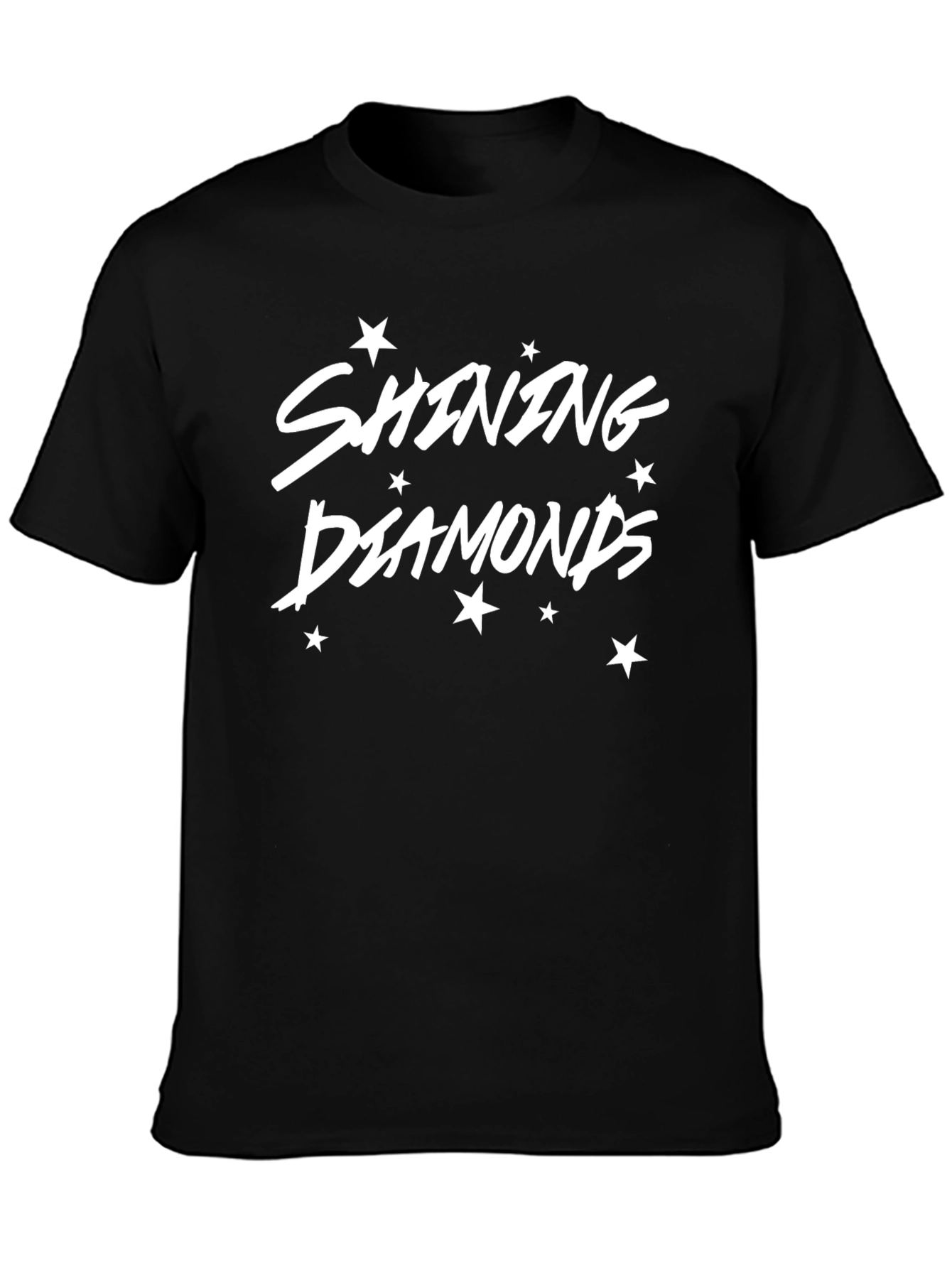 Shining Diamonds Graphic Tee - Stylish Black T-Shirt