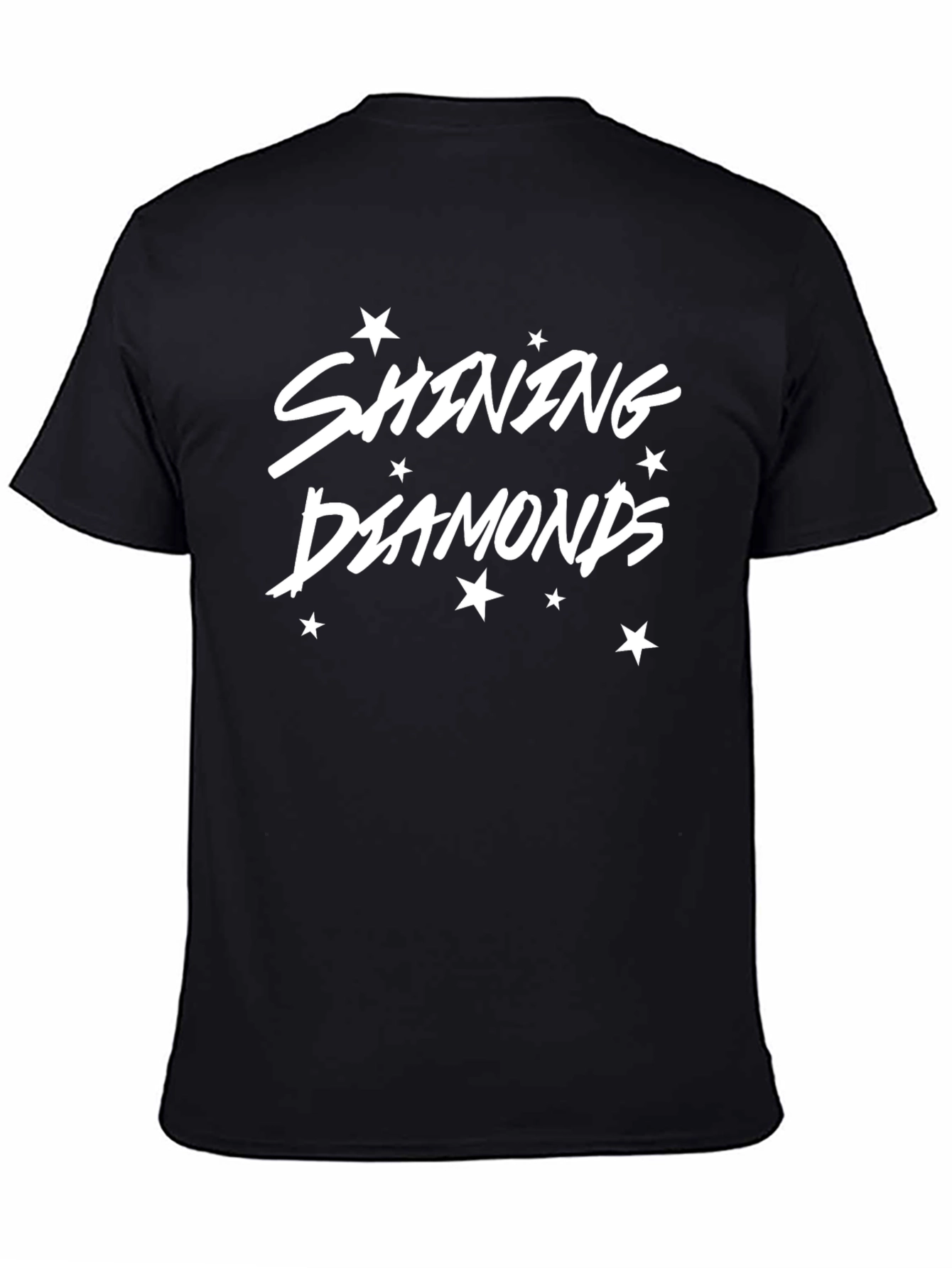 Shining Diamonds Graphic Tee - Stylish Black T-Shirt
