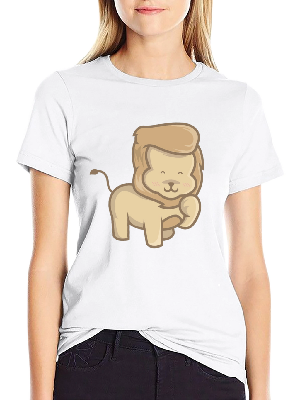 Cute Lion Graphic Tee - Unisex Black T-Shirt