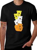 Stacked Bear T-Shirt - Cartoon Animal Tee