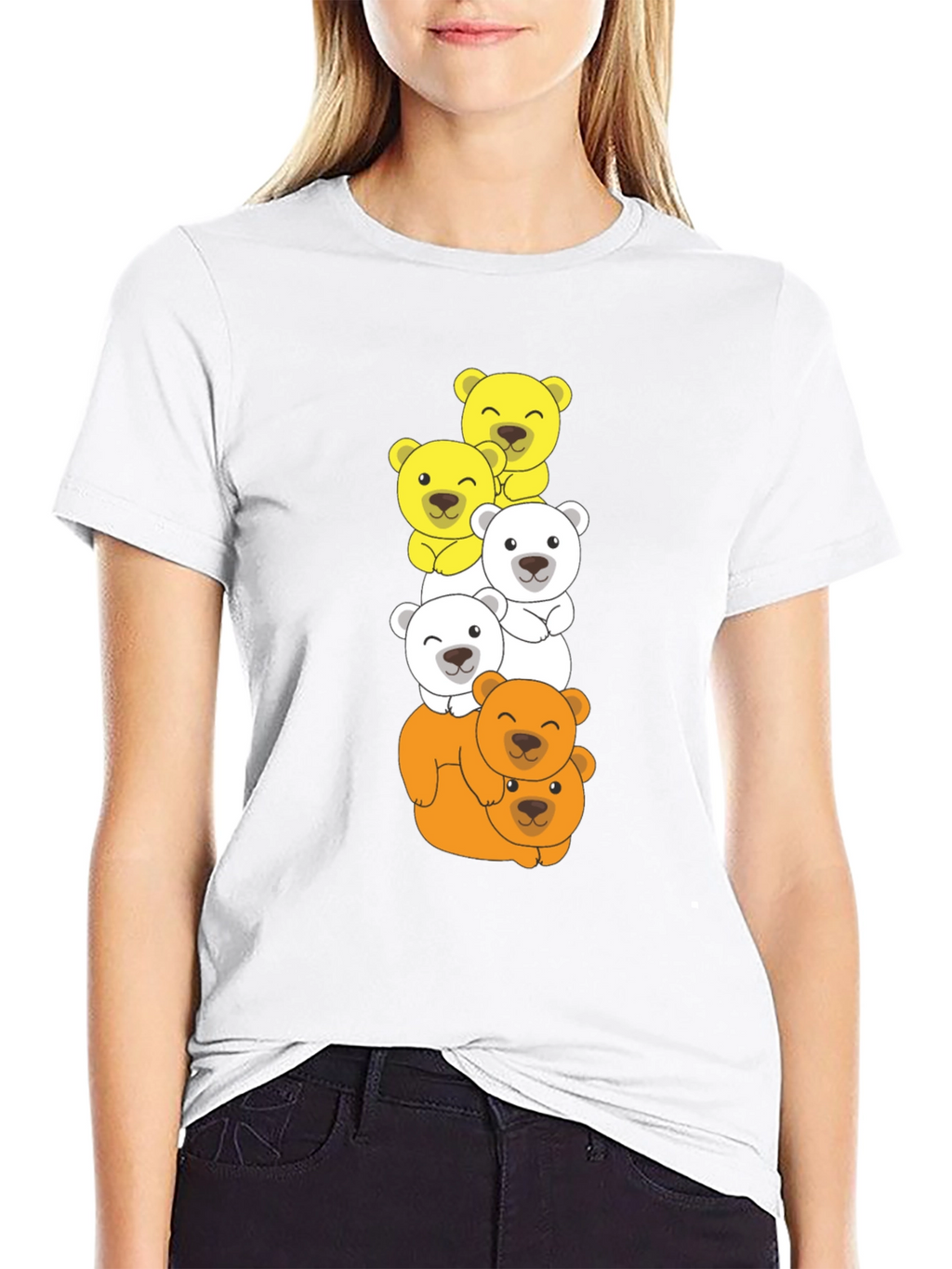 Stacked Bear T-Shirt - Cartoon Animal Tee