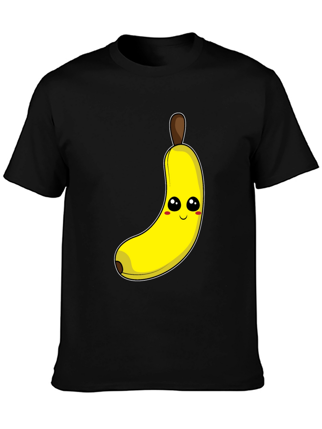 Funny Banana Cartoon Graphic Tee - Black Cotton T-Shirt