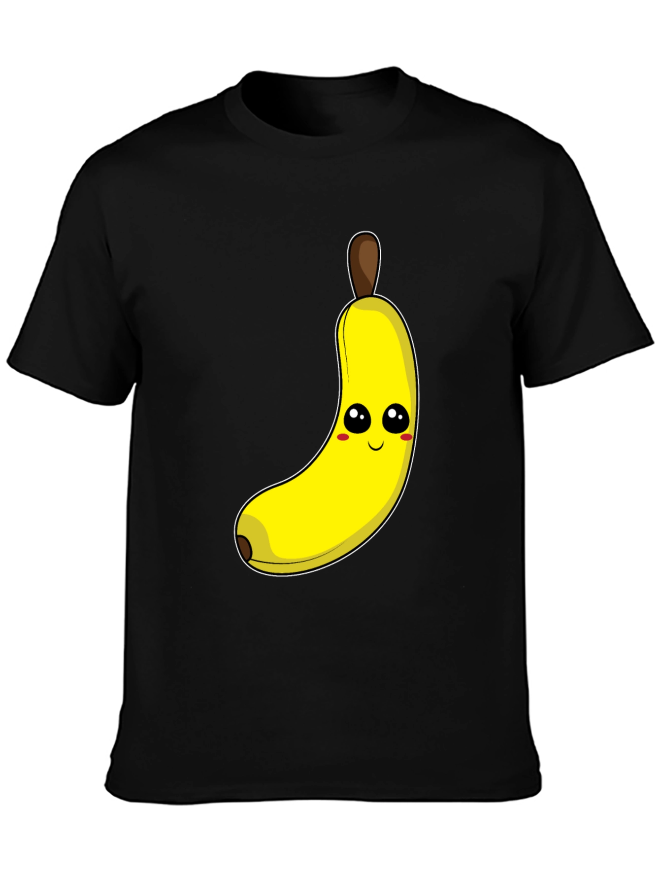 Funny Banana Cartoon Graphic Tee - Black Cotton T-Shirt