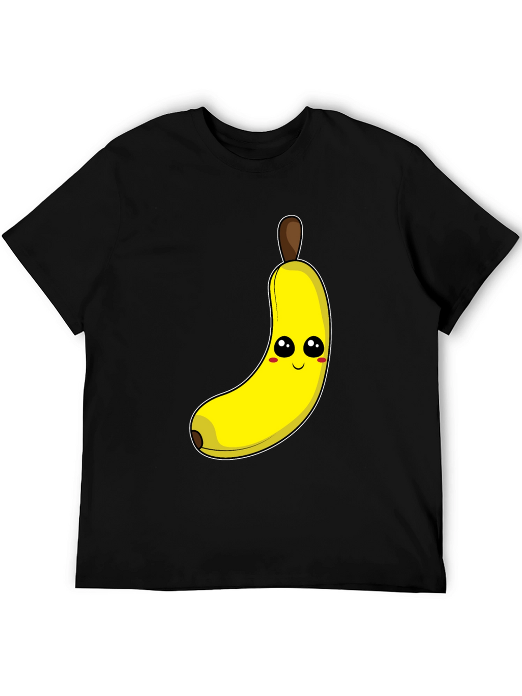 Funny Banana Cartoon Graphic Tee - Black Cotton T-Shirt