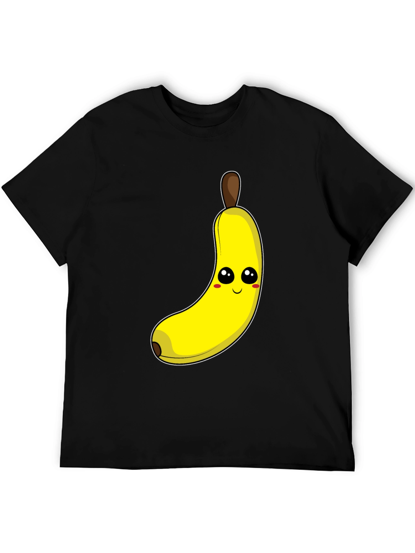 Funny Banana Cartoon Graphic Tee - Black Cotton T-Shirt