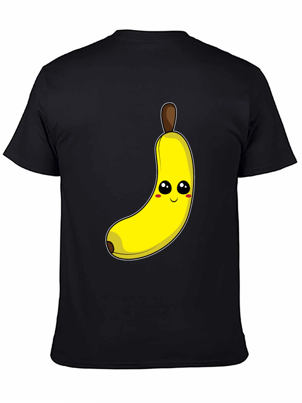 Funny Banana Cartoon Graphic Tee - Black Cotton T-Shirt