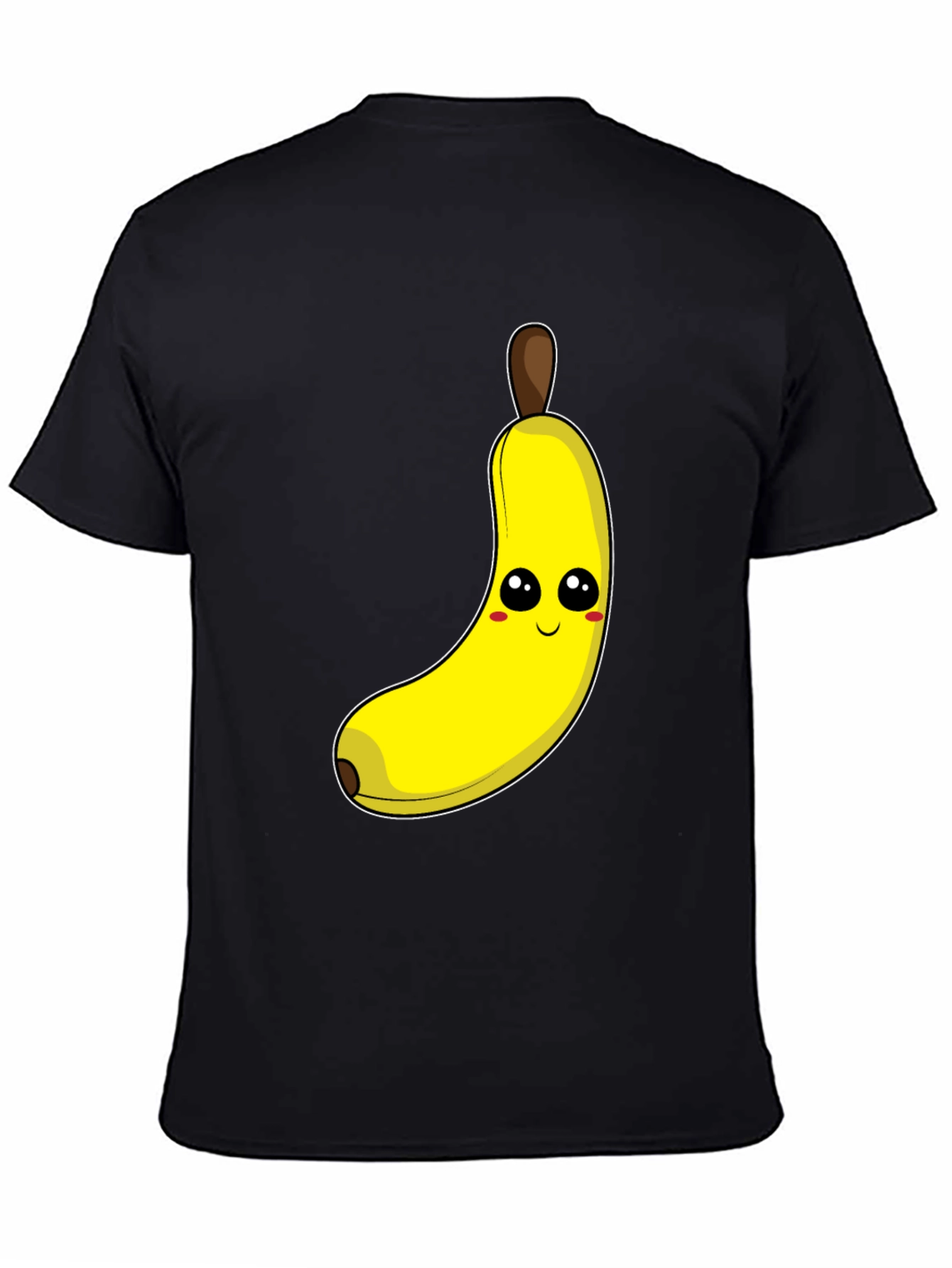 Funny Banana Cartoon Graphic Tee - Black Cotton T-Shirt